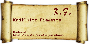 Kránitz Fiametta névjegykártya